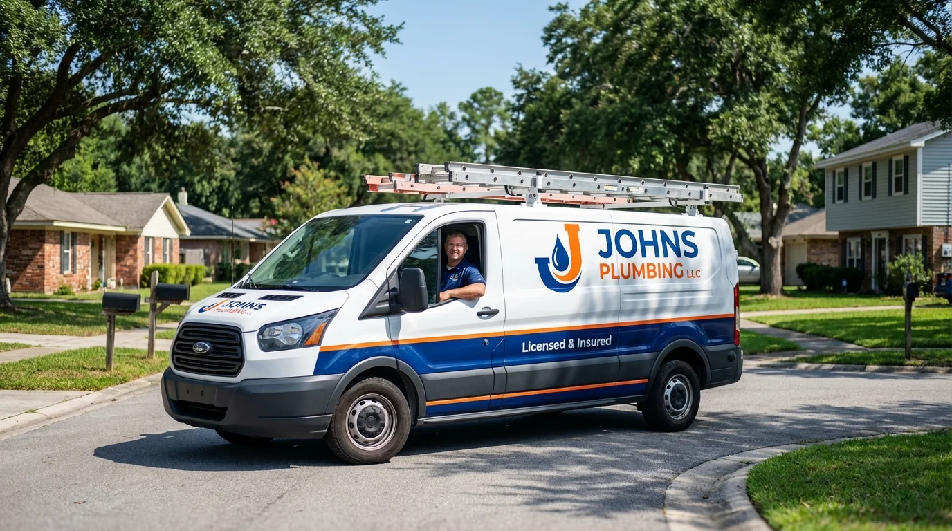 Johns Plumbing LLC service van in Paulsboro, NJ