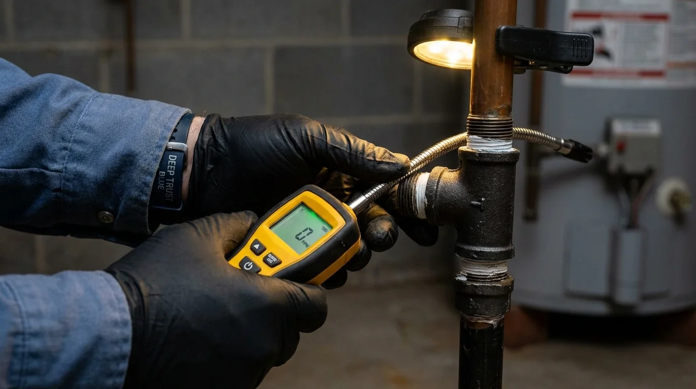 Gas leak detection with electronic sniffer by Johns Plumbing LLC in Paulsboro