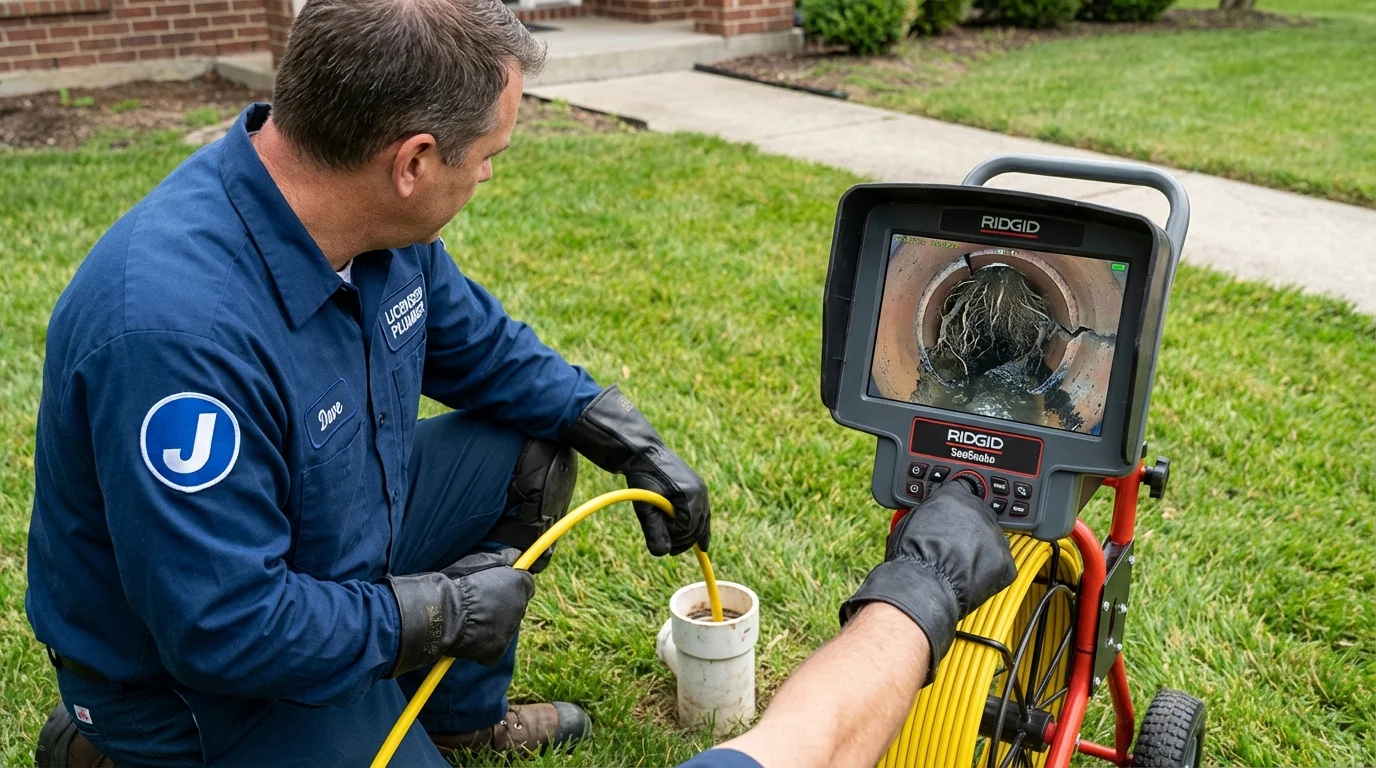 Sewer camera inspection being performed by Johns Plumbing LLC in Paulsboro