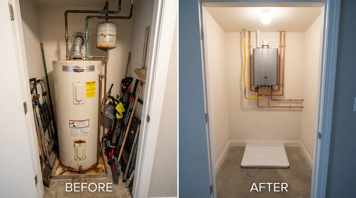 Tank water heater versus wall-mounted tankless unit comparison for Paulsboro, NJ homeowners